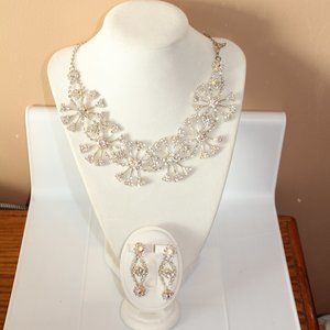 Wedding Crystal Fashion Necklace & Earrings Set